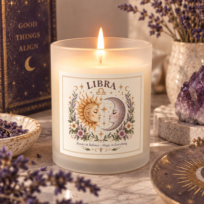 Libra Sun and Moon Celestial  Astrology Candle 11oz