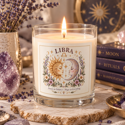 Libra Sun and Moon Celestial  Astrology Candle 11oz