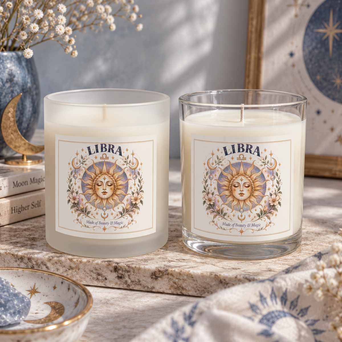 Libra Zodiac Astrology Candle 11oz | Witchy Celestial Home Decor