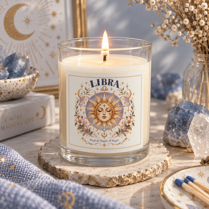 Libra Zodiac Astrology Candle 11oz | Witchy Celestial Home Decor