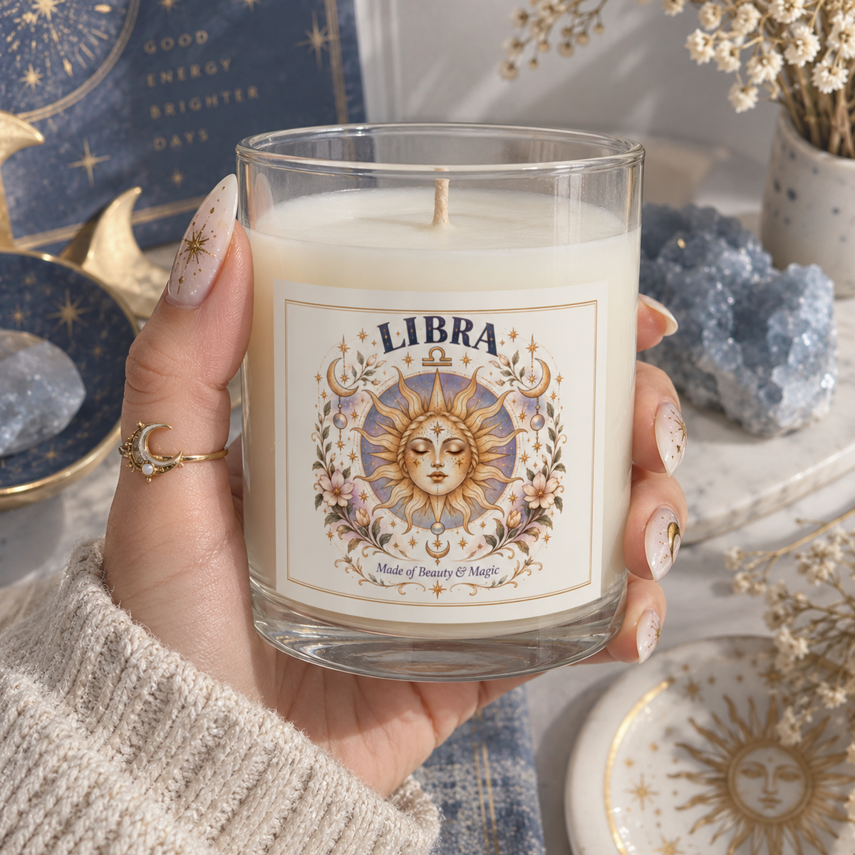 Libra Zodiac Astrology Candle 11oz | Witchy Celestial Home Decor