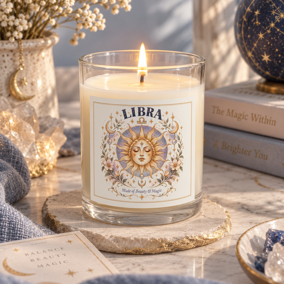 Libra Zodiac Astrology Candle 11oz | Witchy Celestial Home Decor