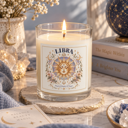 Libra Zodiac Astrology Candle 11oz | Witchy Celestial Home Decor