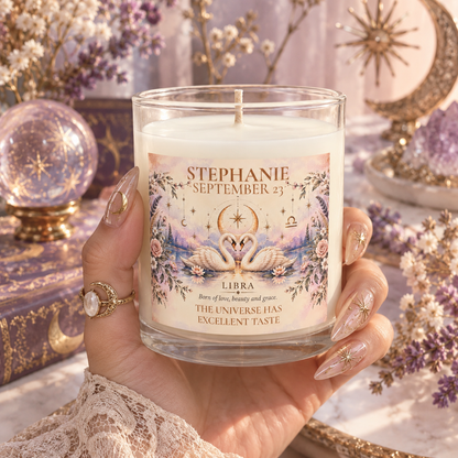 Personalized Libra Zodiac Candle