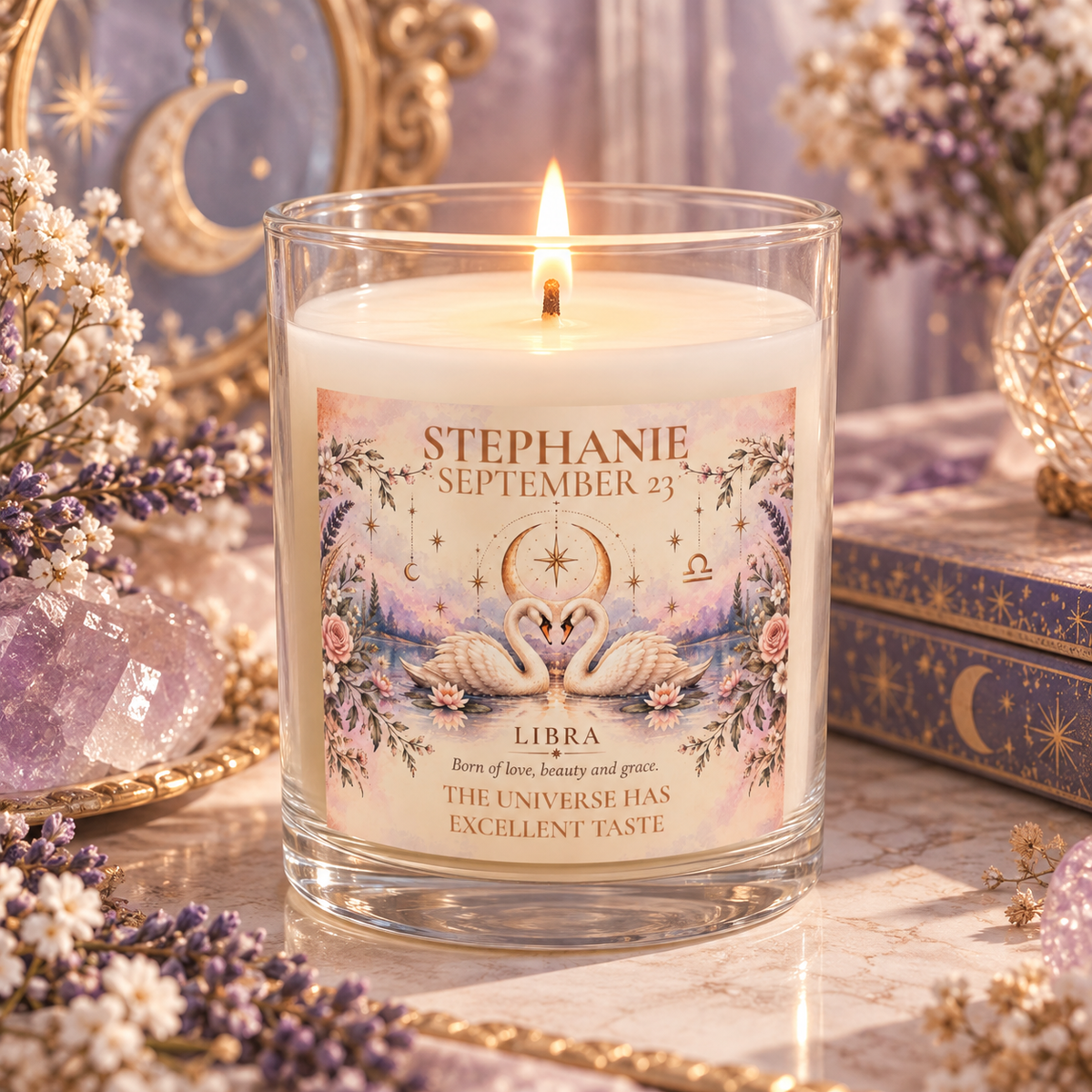 Personalized Libra Zodiac Candle