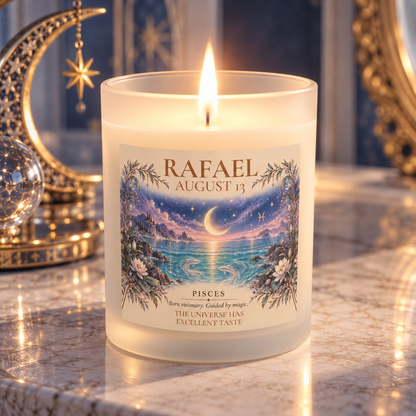 Personalized Pisces Zodiac Sign Candle