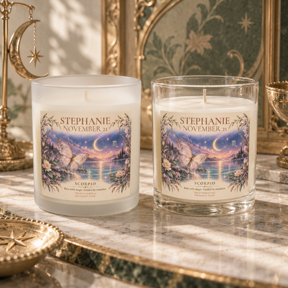 Personalized Birthdate Scorpio Zodiac Candle