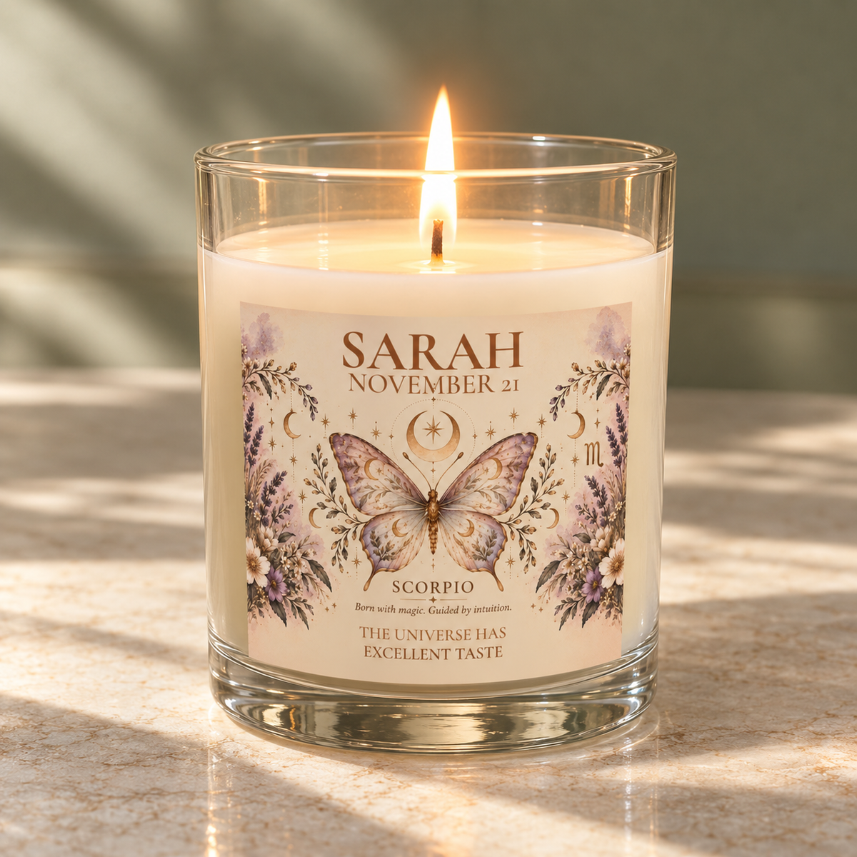 Personalized Gifts for Her Birthdate Candle