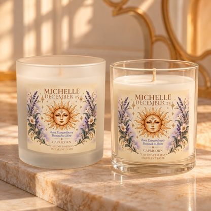Customized Zodiac Sign Candle with Name Birthdate Sign