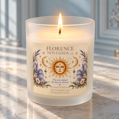 Personalized Astrology Candle with Name and Birthdate