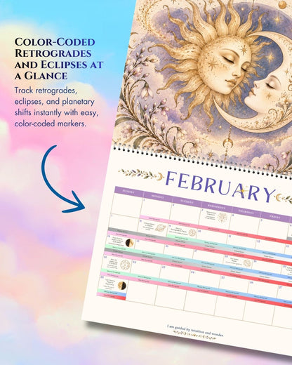 2027 Mystical Sun Boho Astrology Wall Calendar