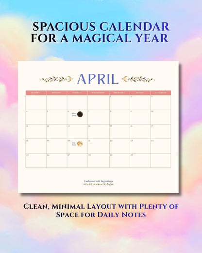 2027 Mystical Celestial Dreams -  Sun and Moon Wall Art Calendar