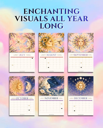 2027 Mystical Celestial Dreams -  Sun and Moon Wall Art Calendar