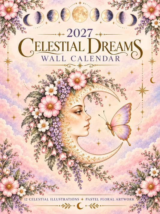 2027 Mystical Celestial Dreams -  Sun and Moon Wall Art Calendar