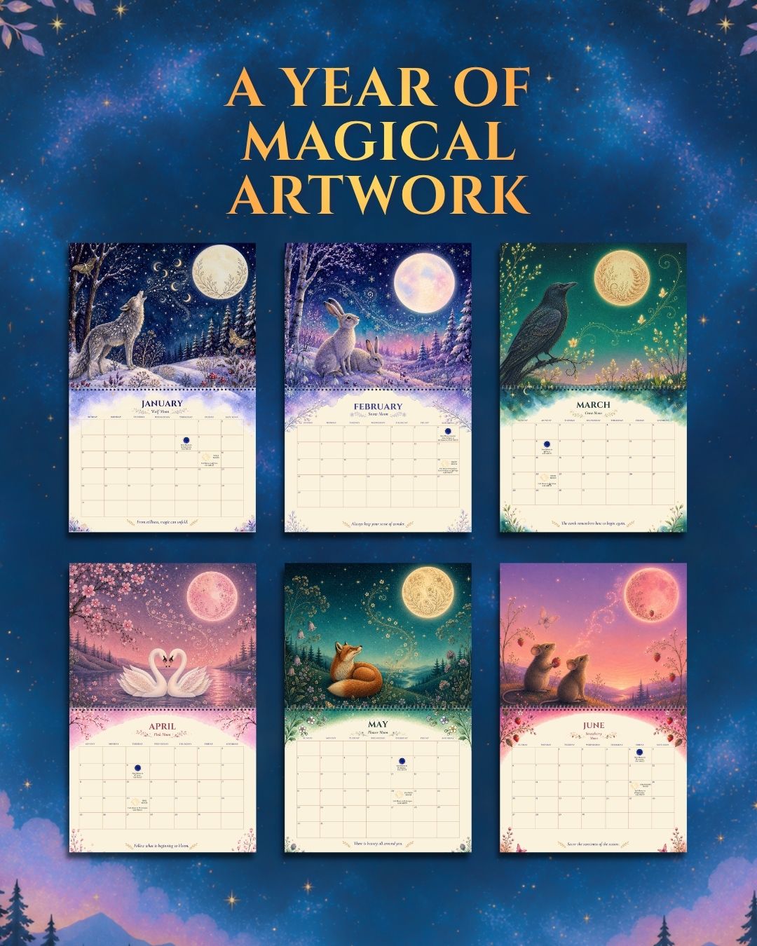 2027 Enchanted Wildlife Calendar | Illustrated Nature & Animal Wall Calendar