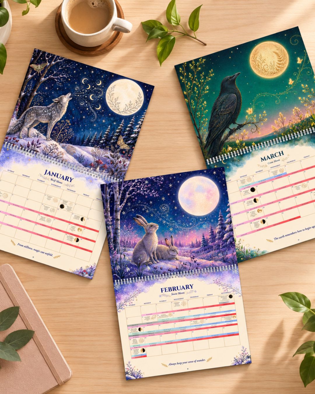 Enchanted Wildlife 2027 Astrology Calendar | Celestial Wall Calendar