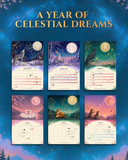 Enchanted Wildlife 2027 Astrology Calendar | Celestial Wall Calendar