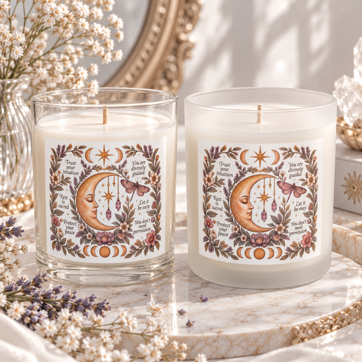 Affirmation Boho Celestial Self Care Candle