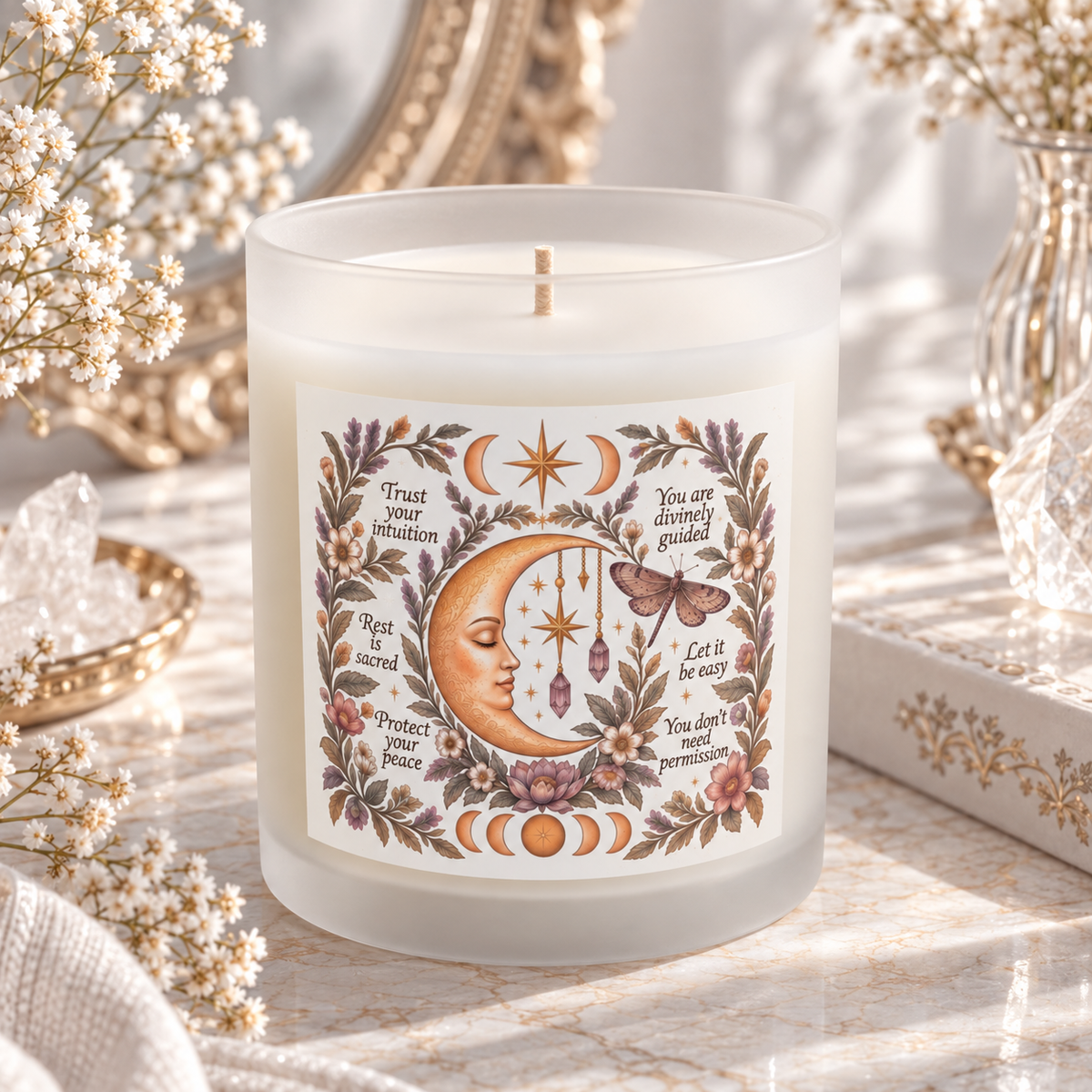 Affirmation Boho Celestial Self Care Candle
