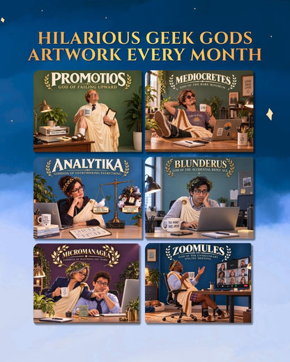 Geek Gods 2027 Art Wall Calendar - Funny Modern Life, Tech & Office Humor Wall Calendar