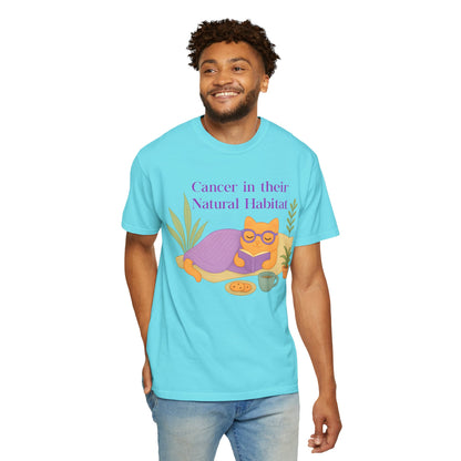 Cancer in Their Natural Habitat Tee – Funny Cozy Cat Zodiac Shirt