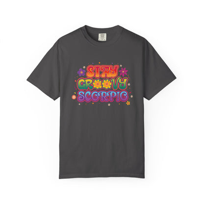Stay Groovy Scorpio Tee – Groovy Flower Power Zodiac Shirt