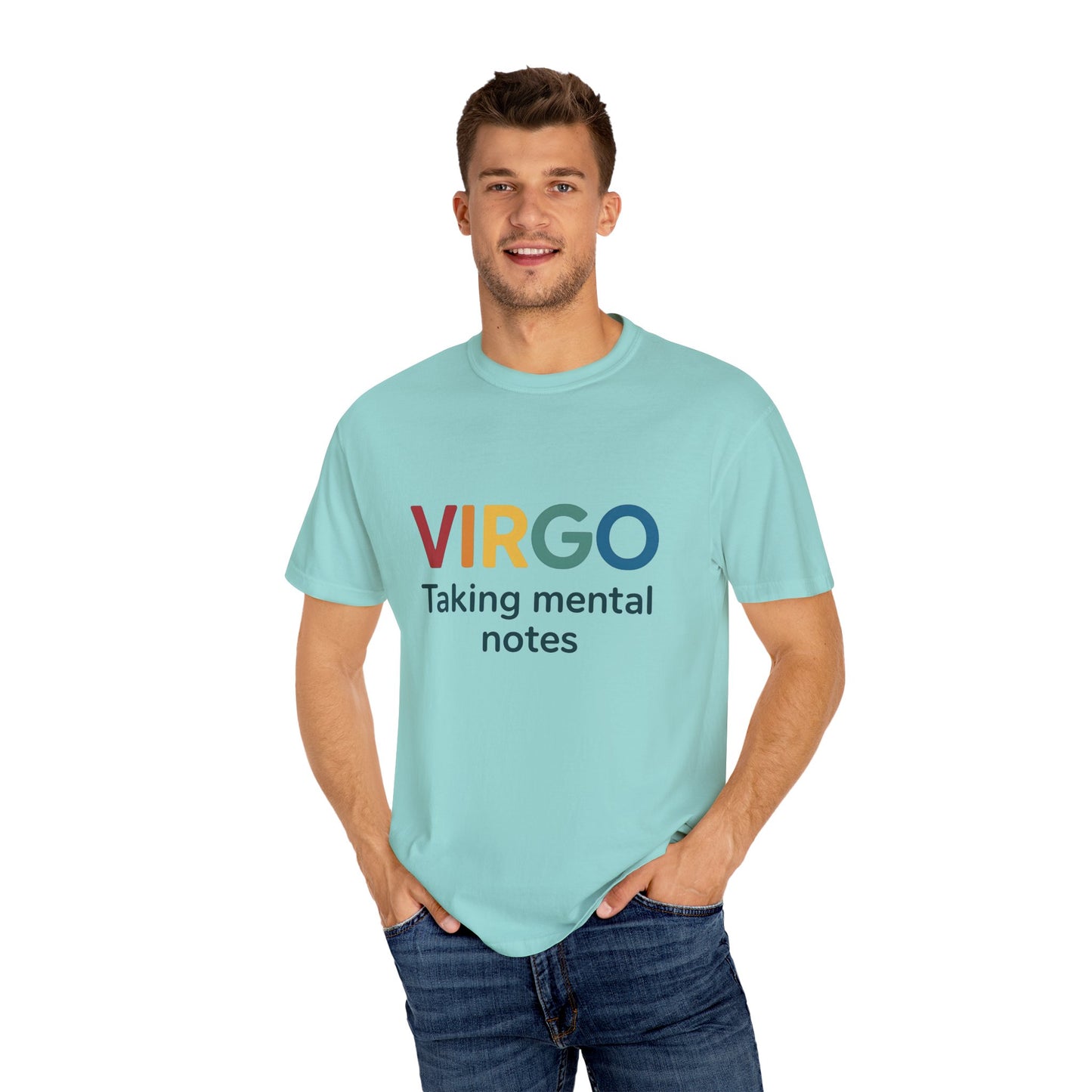 VIRGO Taking Mental Notes – Rainbow Minimalist Zodiac Tee