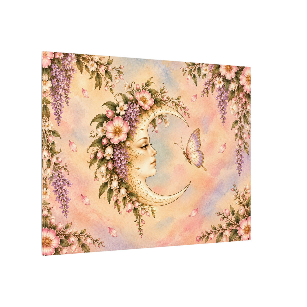 Flower Moon – Boho Celestial Canvas Wall Art