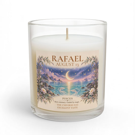 Personalized Pisces Zodiac Sign Candle