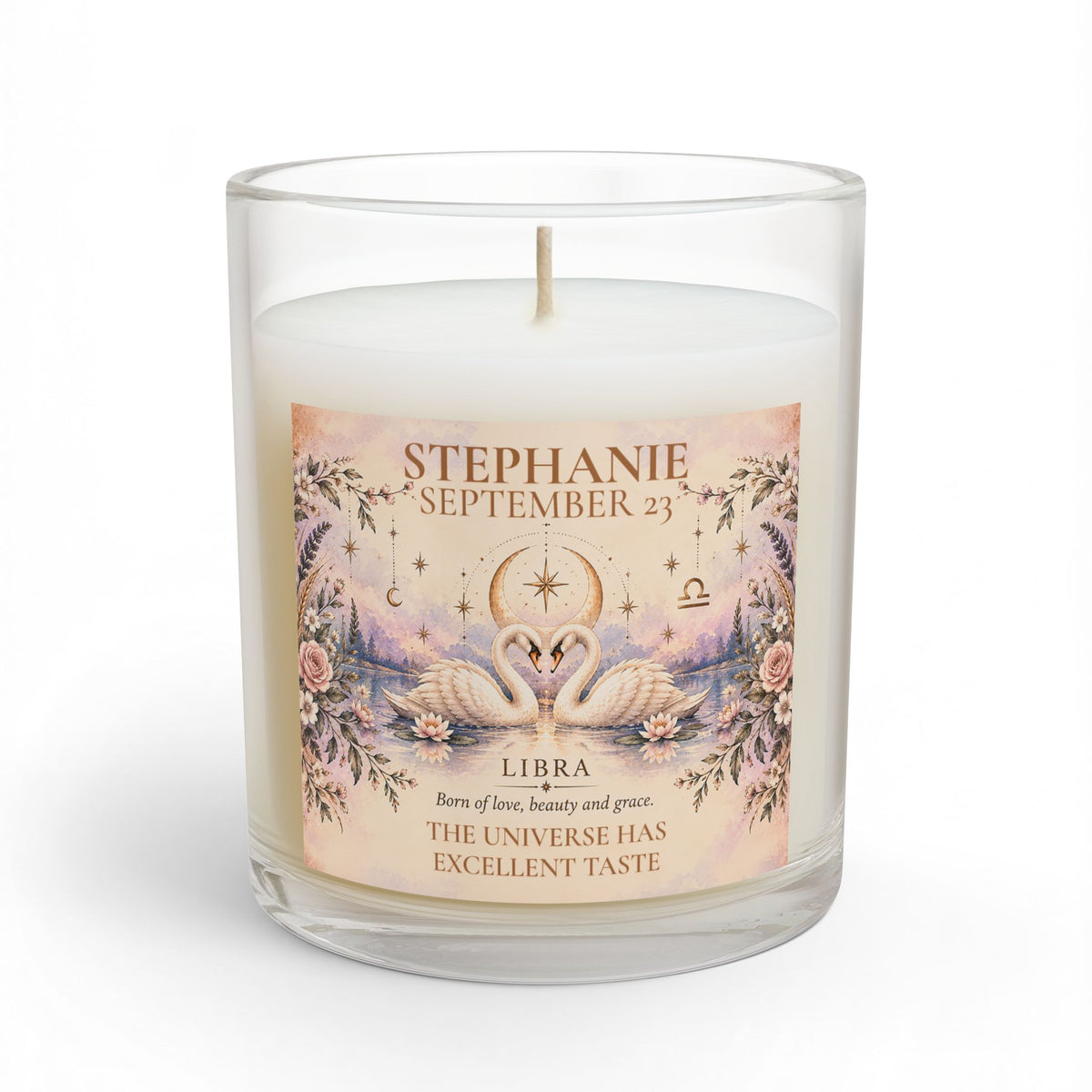 Personalized Libra Zodiac Candle