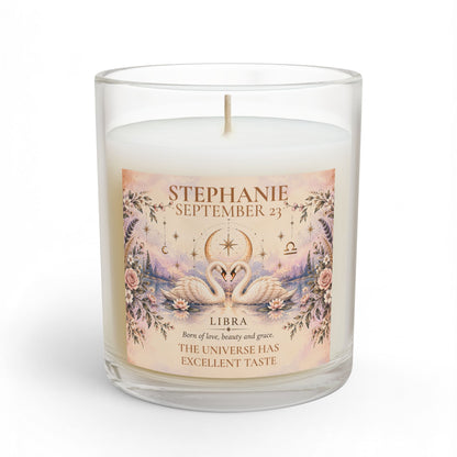Personalized Libra Zodiac Candle
