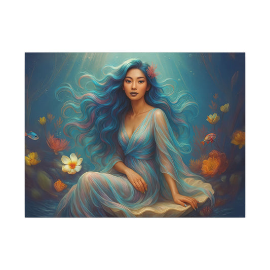 Ocean Muse: Goddess of the Deep | Pisces Inspired | Ethereal Fantasy Water Sign Wall Art