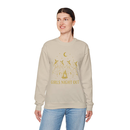 Girls Night Out Crewneck Sweatshirt – Dancing Witches Bonfire Graphic (Unisex)