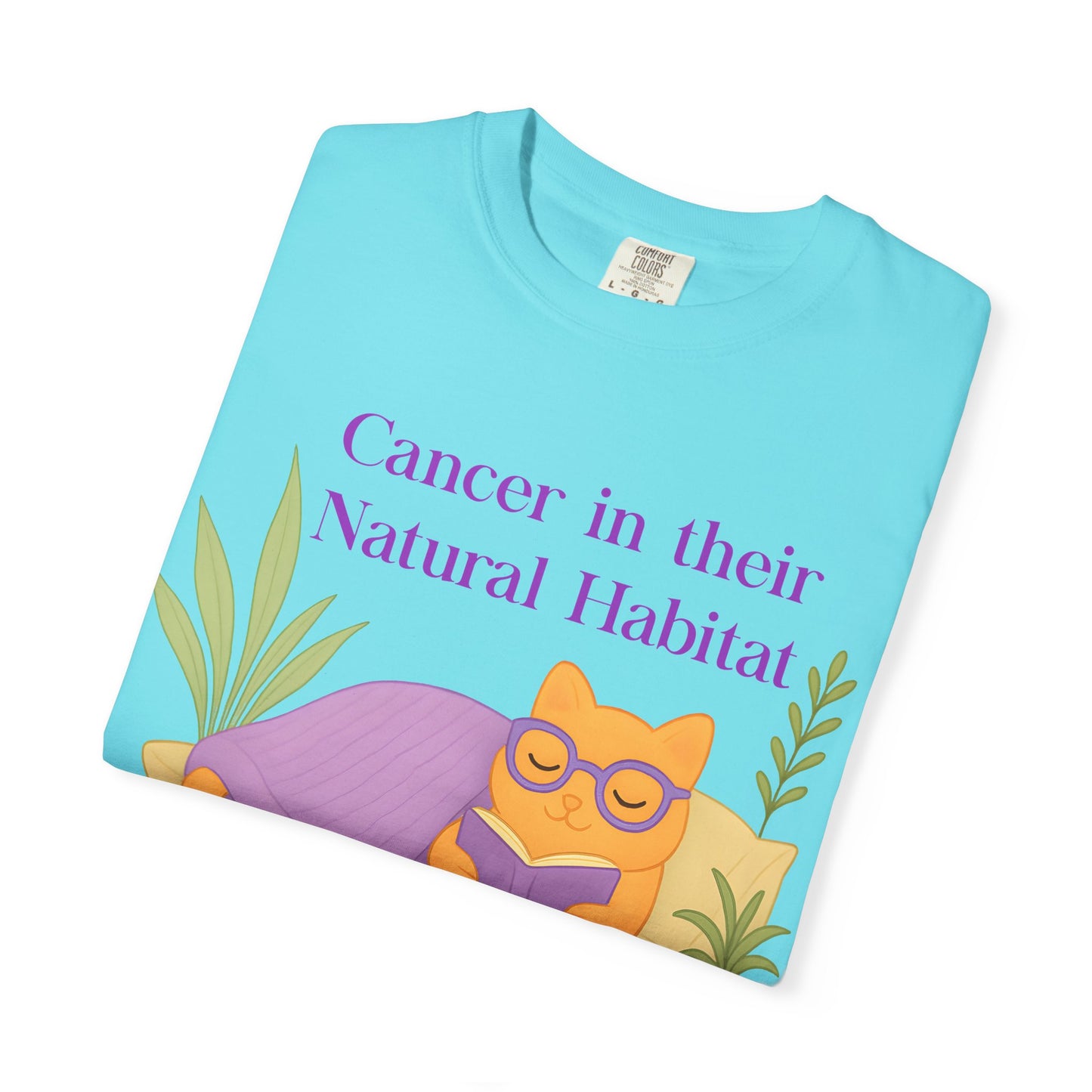 Cancer in Their Natural Habitat Tee – Funny Cozy Cat Zodiac Shirt