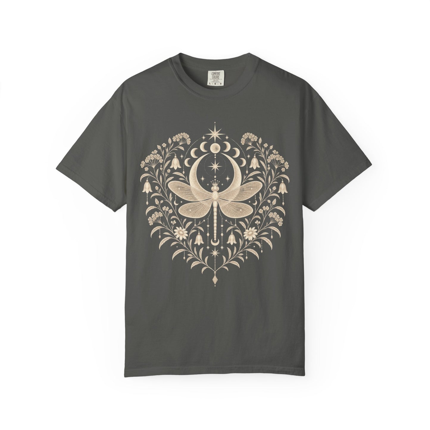 Boho Moon & Floral Mystic Dragonfly T-Shirt