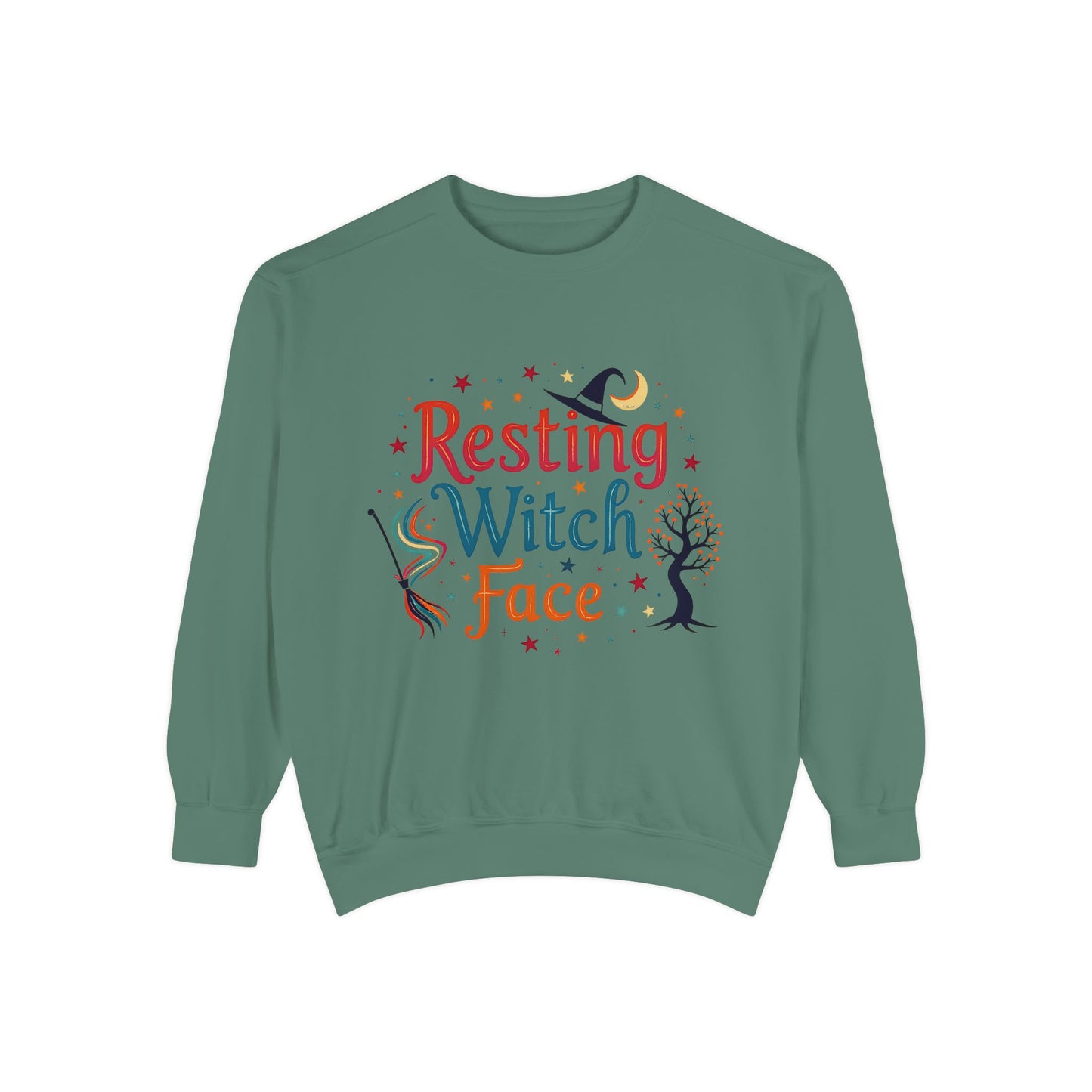 Resting Witch Face Sweatshirt – Retro Halloween Witch Pullover