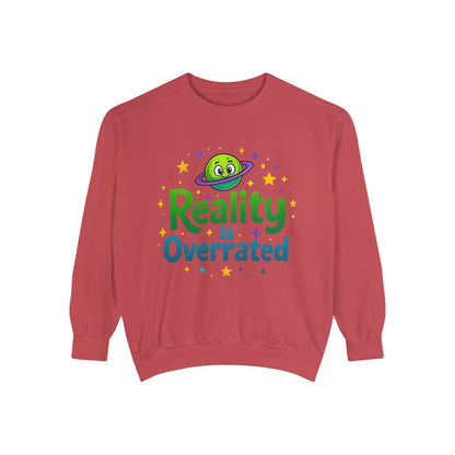 Reality Is Overrated Sweatshirt – Cosmic Alien Pullover