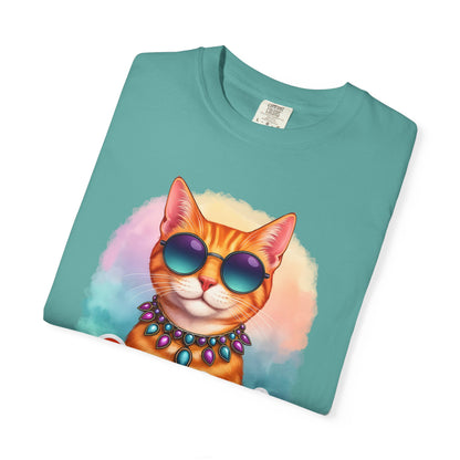 One Cool Cat  -  Funny Retro Groovy Cat Lover Tee