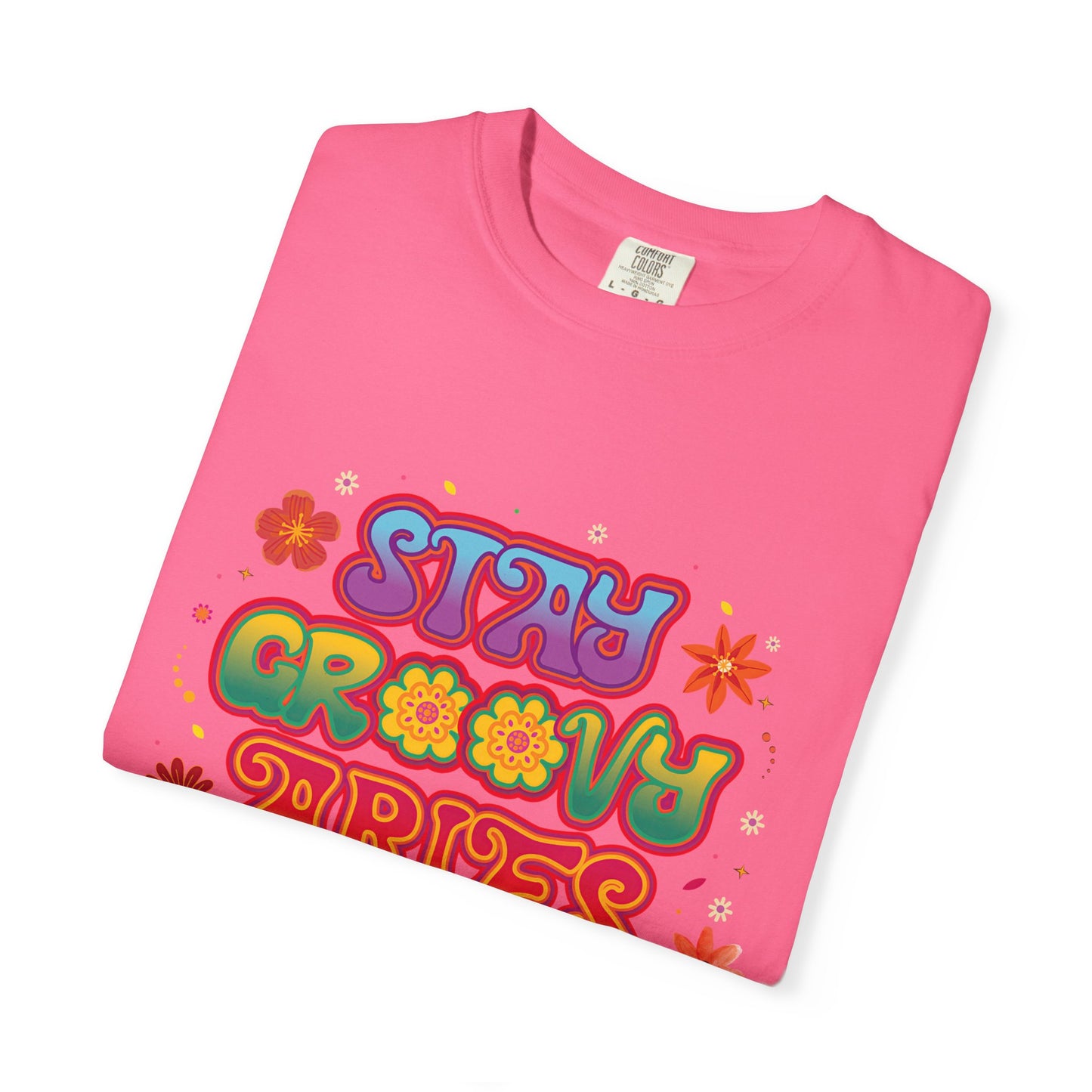 Stay Groovy Aries Tee – Colorful Retro Zodiac Shirt, 70s Flower Power Style