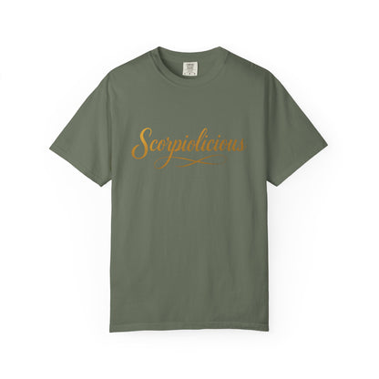 Scorpiolicious – Retro Script Scorpio Tee