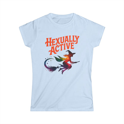 Hexually Active Women’s Softstyle Tee – Funny Magical Witch Shirt