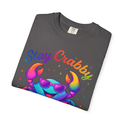 Stay Crabby Cancer – Rainbow Retro Crab