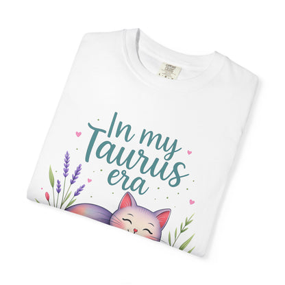 In My Taurus Era – Colorful Zodiac Cat Tee