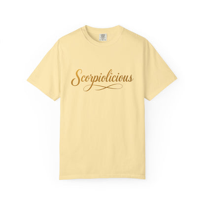 Scorpiolicious – Retro Script Scorpio Tee