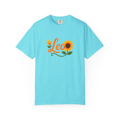 Leo Sunflower Tee – Retro Zodiac Shirt