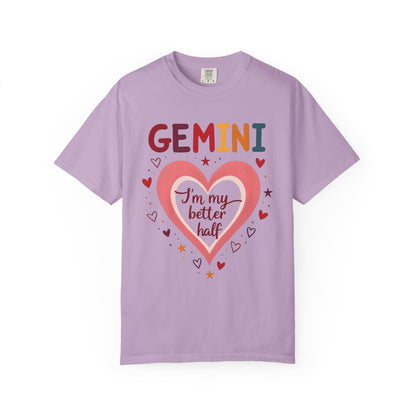 GEMINI I’m My Better Half Tee – Colorful Retro Zodiac Shirt