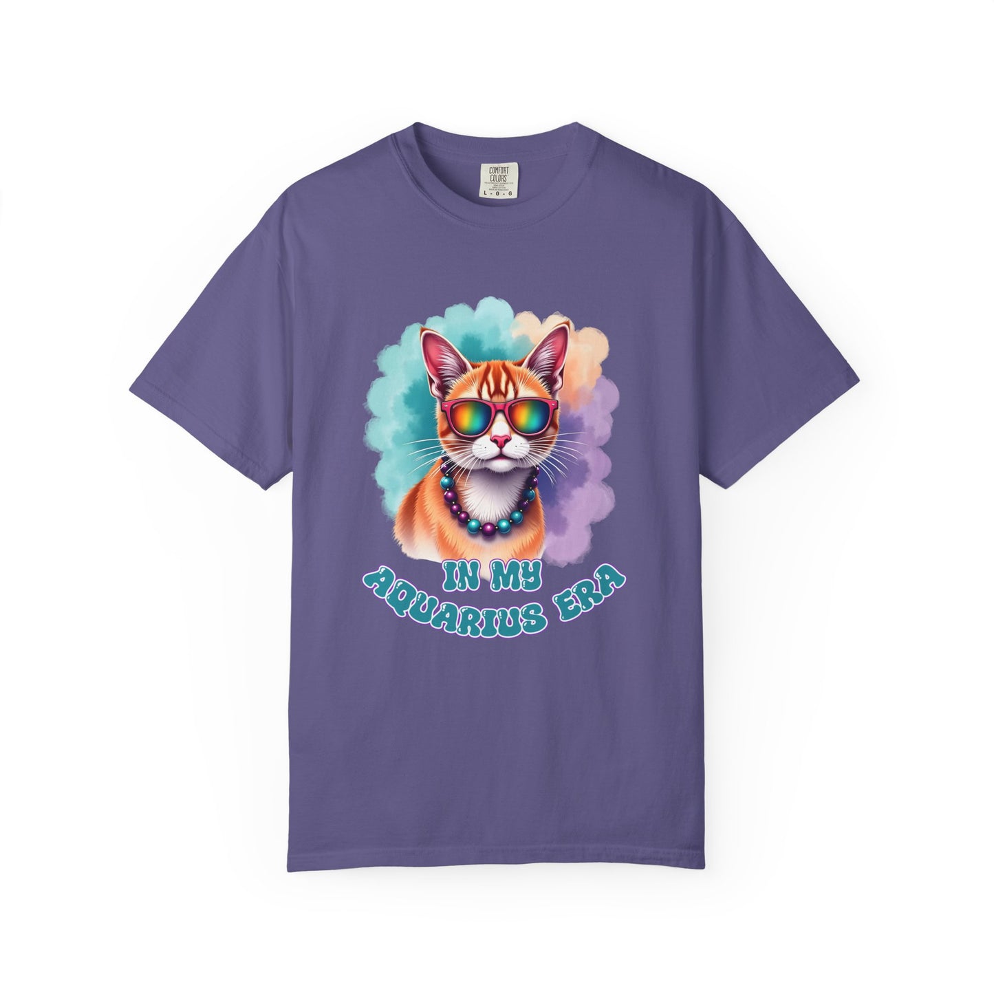 In My Aquarius Era – Rainbow Cat Vibes Tee