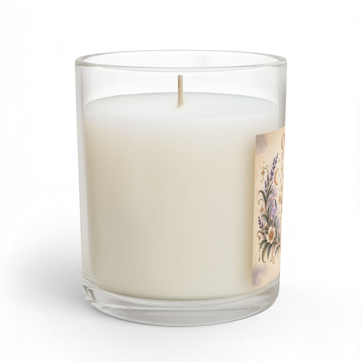 Personalized Whimsical Astrology Candle with Name, Zodiac Sign, and Birthdate