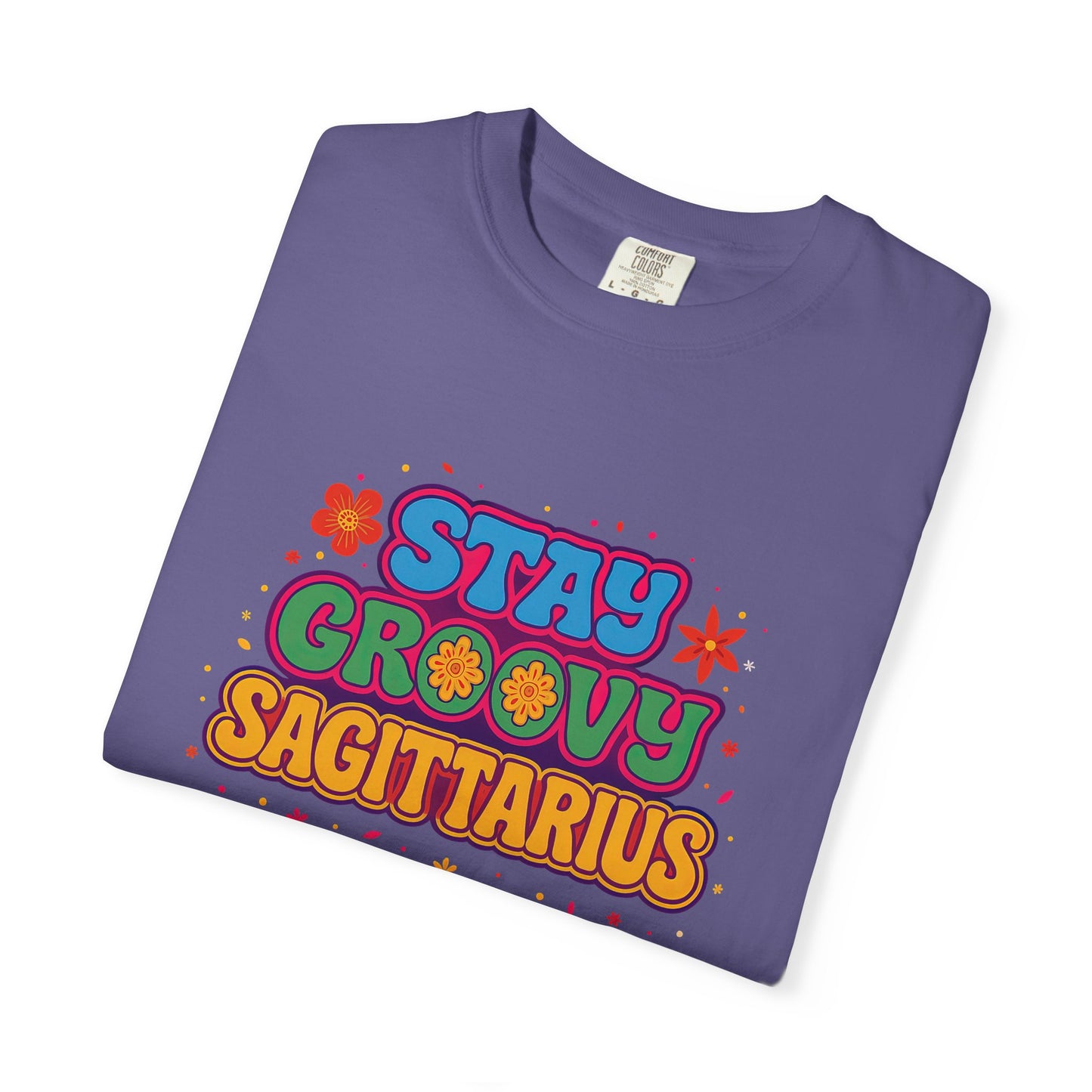 Stay Groovy Sagittarius – Retro Flower Power Zodiac Shirt