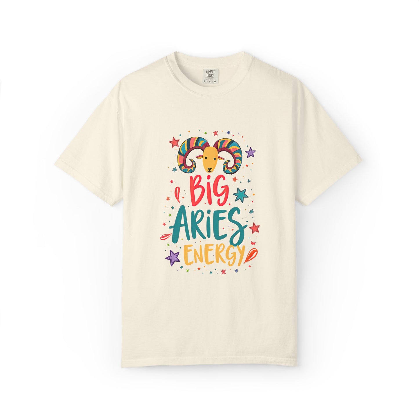 Big Aries Energy Tee – Colorful Fun Zodiac Shirt